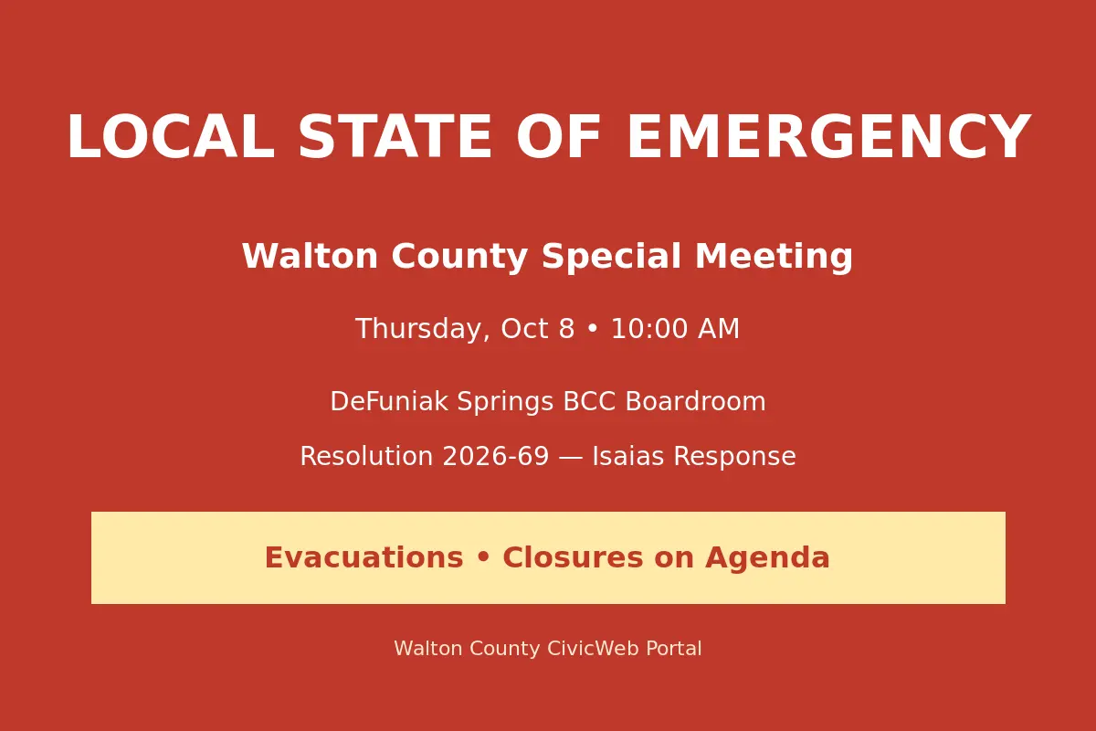 Walton Commission to Consider Emergency Declaration as Isaias Approaches