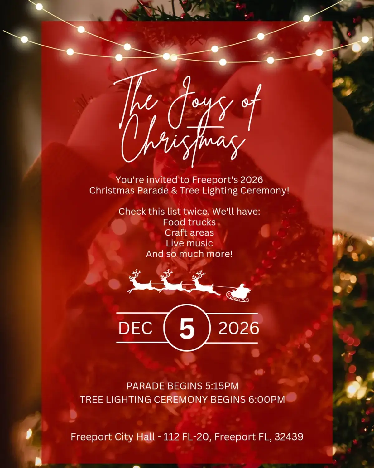 Freeport Christmas Parade and Tree Lighting Set for Dec. 5