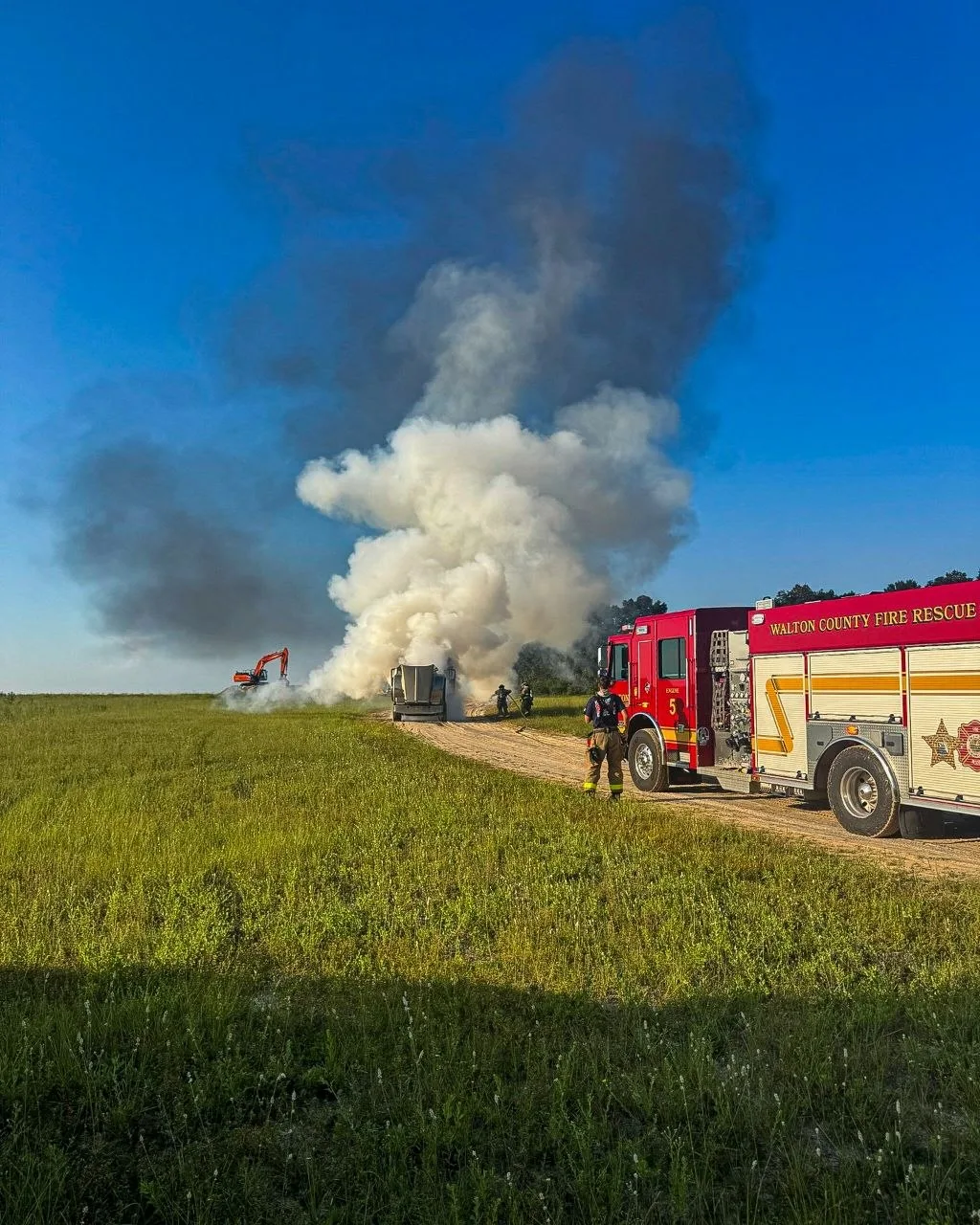 Dump Truck Fire Off J W Hollington Road Extinguished in Three Minutes