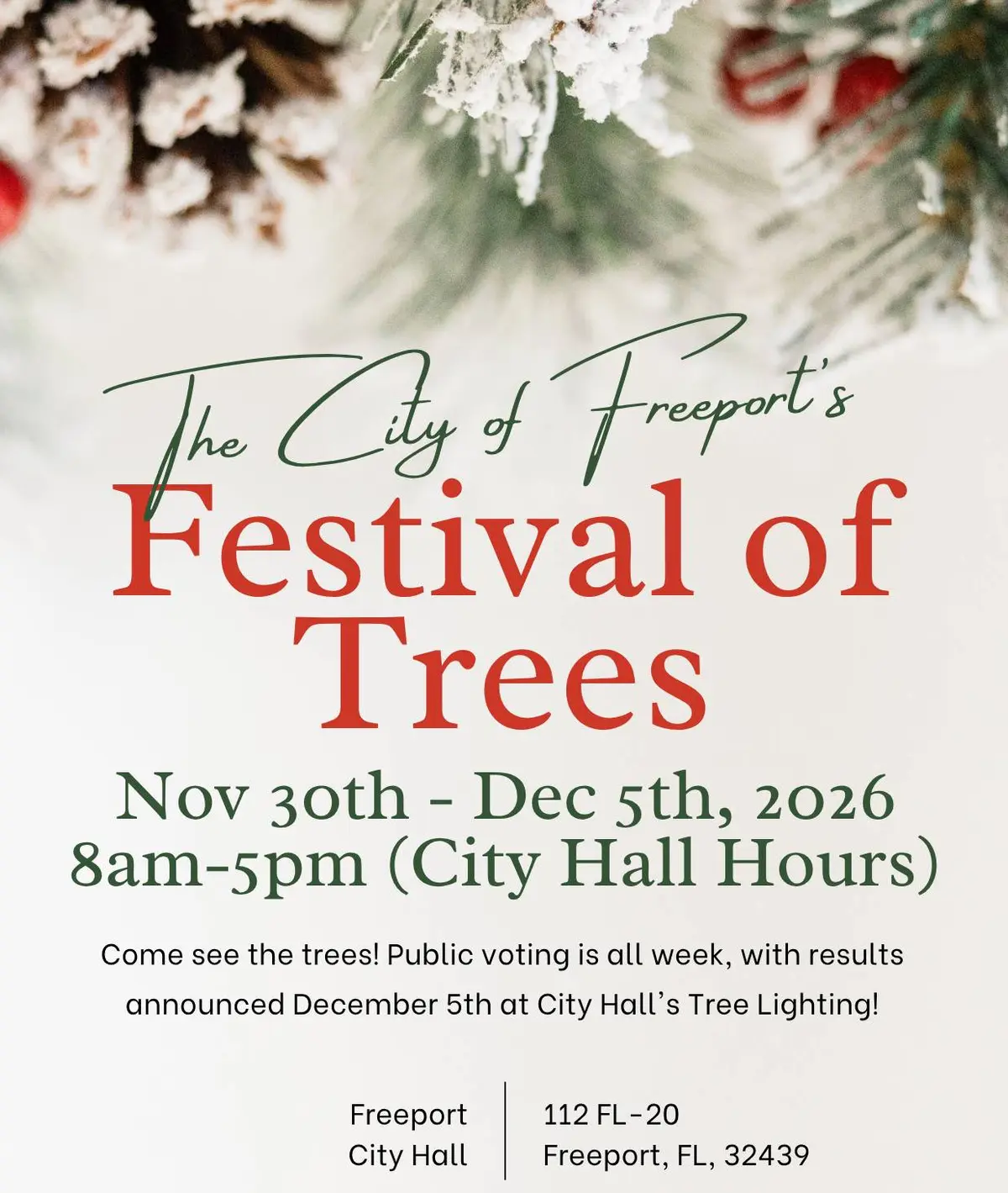 Freeport Opens Festival of Trees Registration