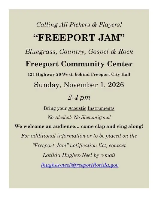 Freeport Jam — November 1 at the Community Center