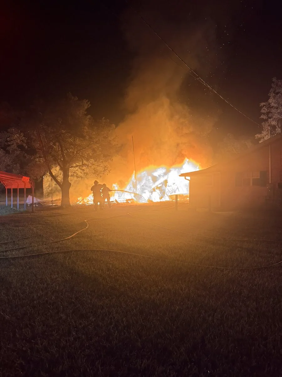 WCFR and Eglin Fire Crews Extinguish Early Morning Shed Fire in Freeport