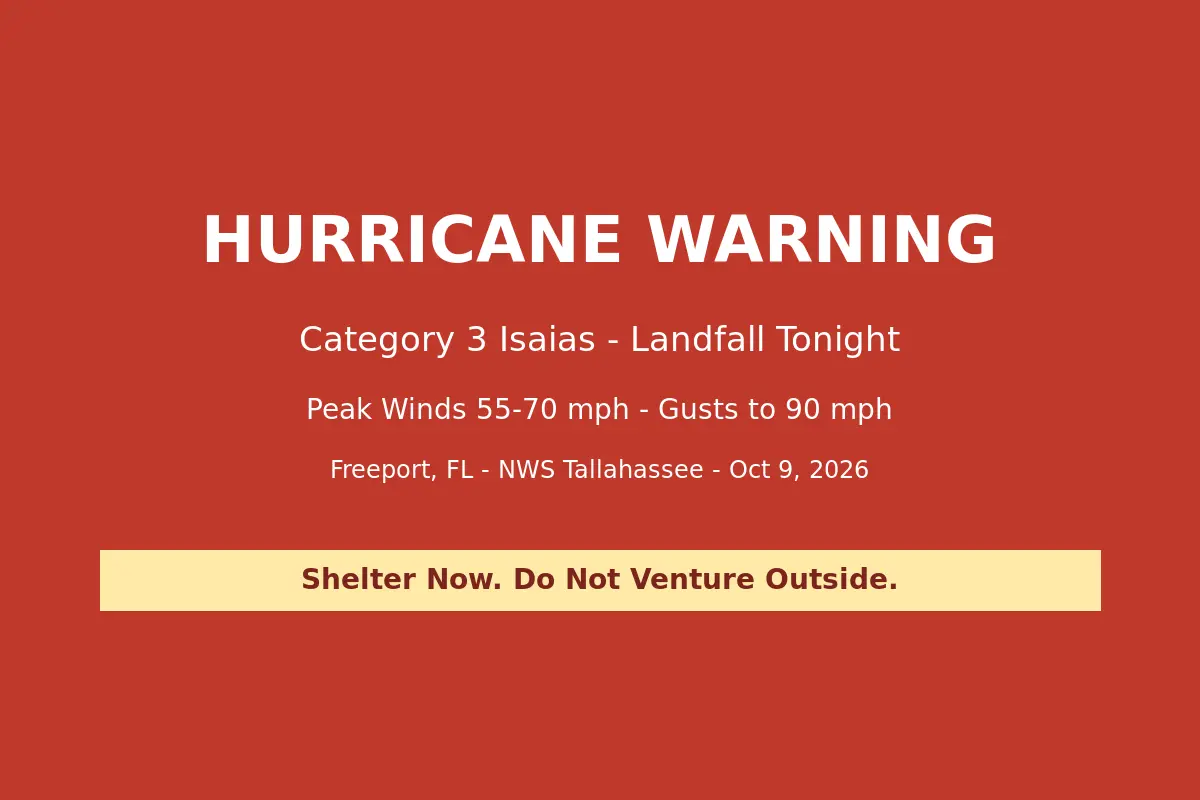 Isaias Reaches Major Hurricane Strength as Freeport Braces for Landfall Tonight