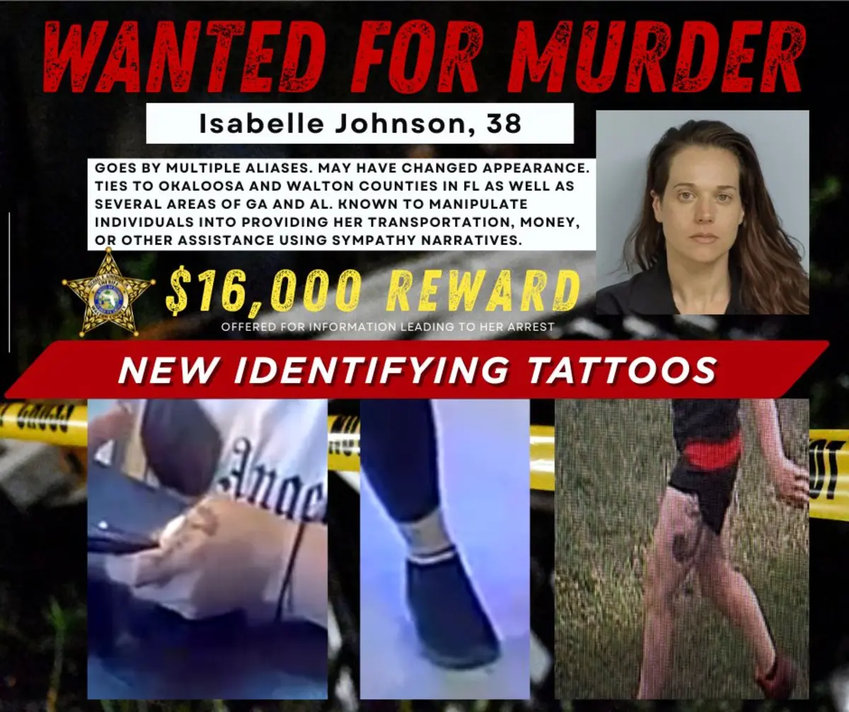 WCSO Releases New Tattoo Details in Search for Murder Suspect Isabelle Johnson