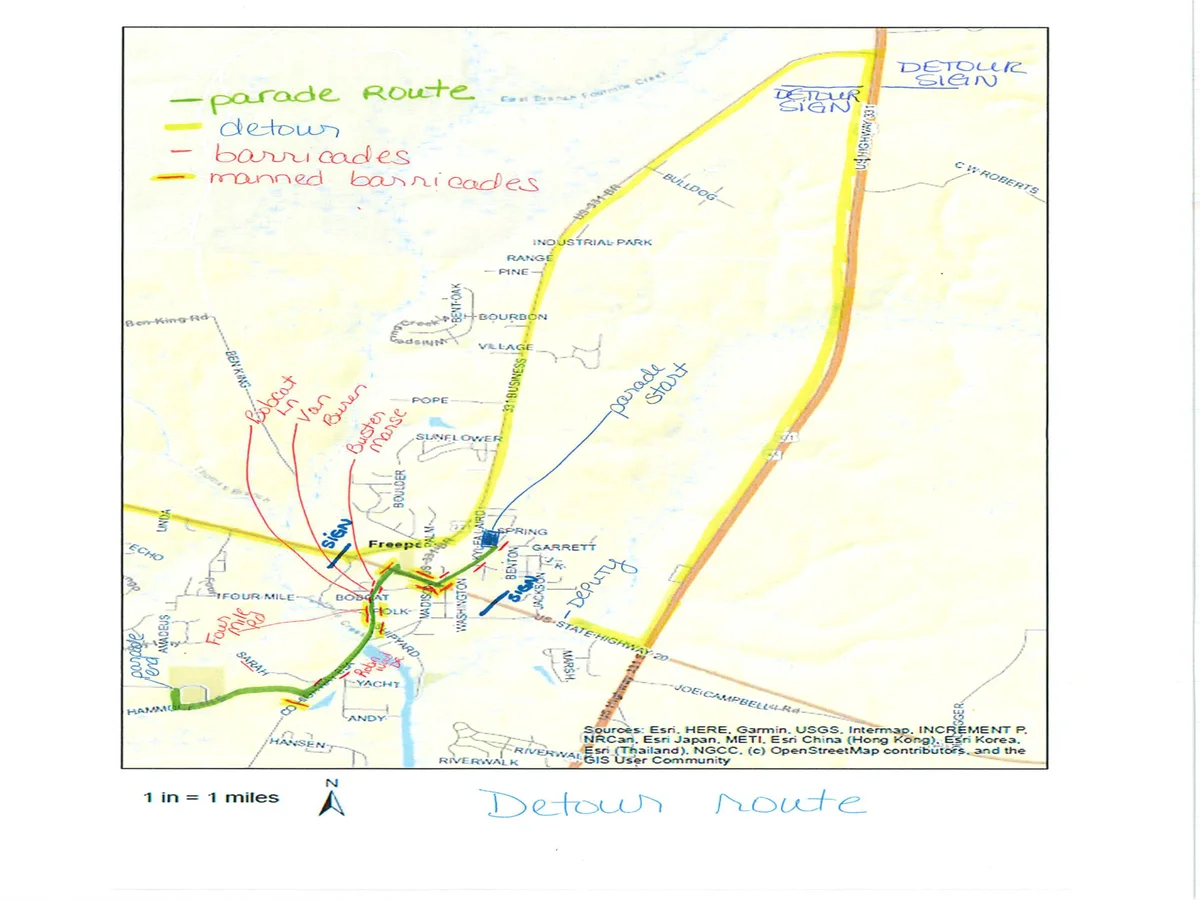 4th of July Detour Route